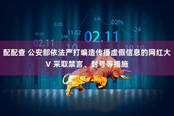 配配查 公安部依法严打编造传播虚假信息的网红大V 采取禁言、封号等措施