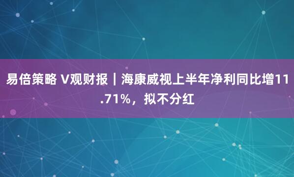 易倍策略 V观财报｜海康威视上半年净利同比增11.71%，拟不分红