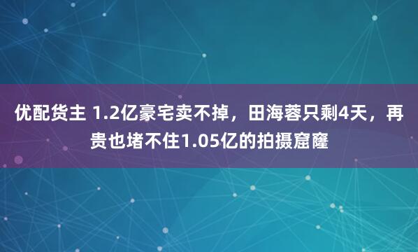 优配货主 1.2亿豪宅卖不掉，田海蓉只剩4天，再贵也堵不住1.05亿的拍摄窟窿